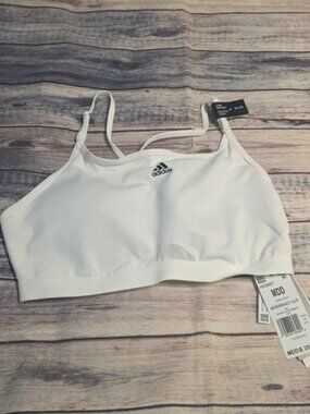NWT Adidas Light Support Sports Bra – White – Size M D-DD